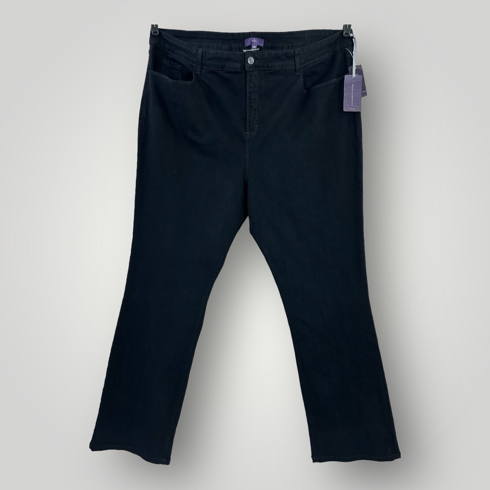 NEW $130 NYDJ Jeans Plus Sz 24 W Black Bootcut Slimming Shaping Lift‎ Tuck NWT